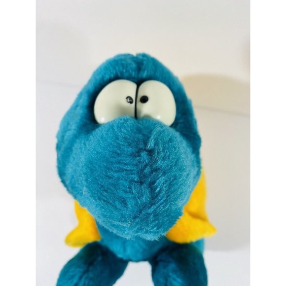 Vintage 24K Animal Crackers Cartoon Turtle Teal Yellow Plush Stuffed Animal 1994 - Picture 1 of 16